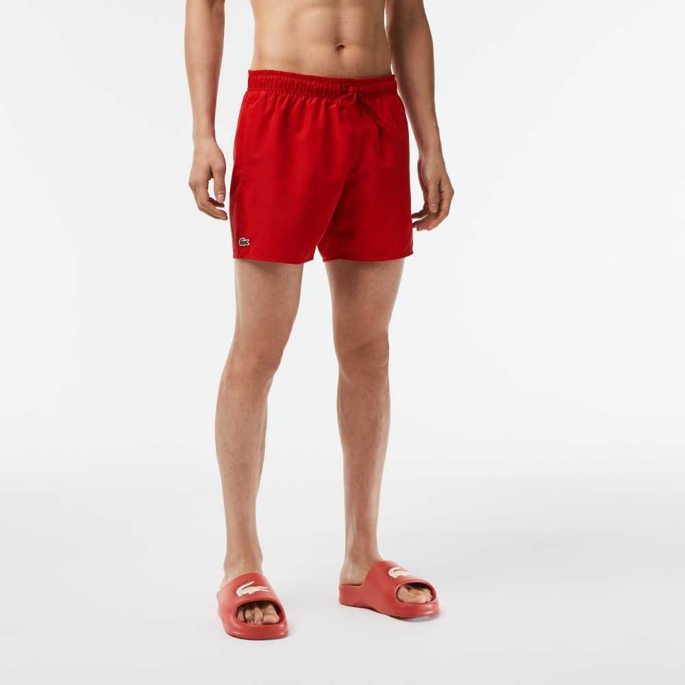 Lacoste Light Quick-Dry Swim Shorts Red / Green | VWL-258714