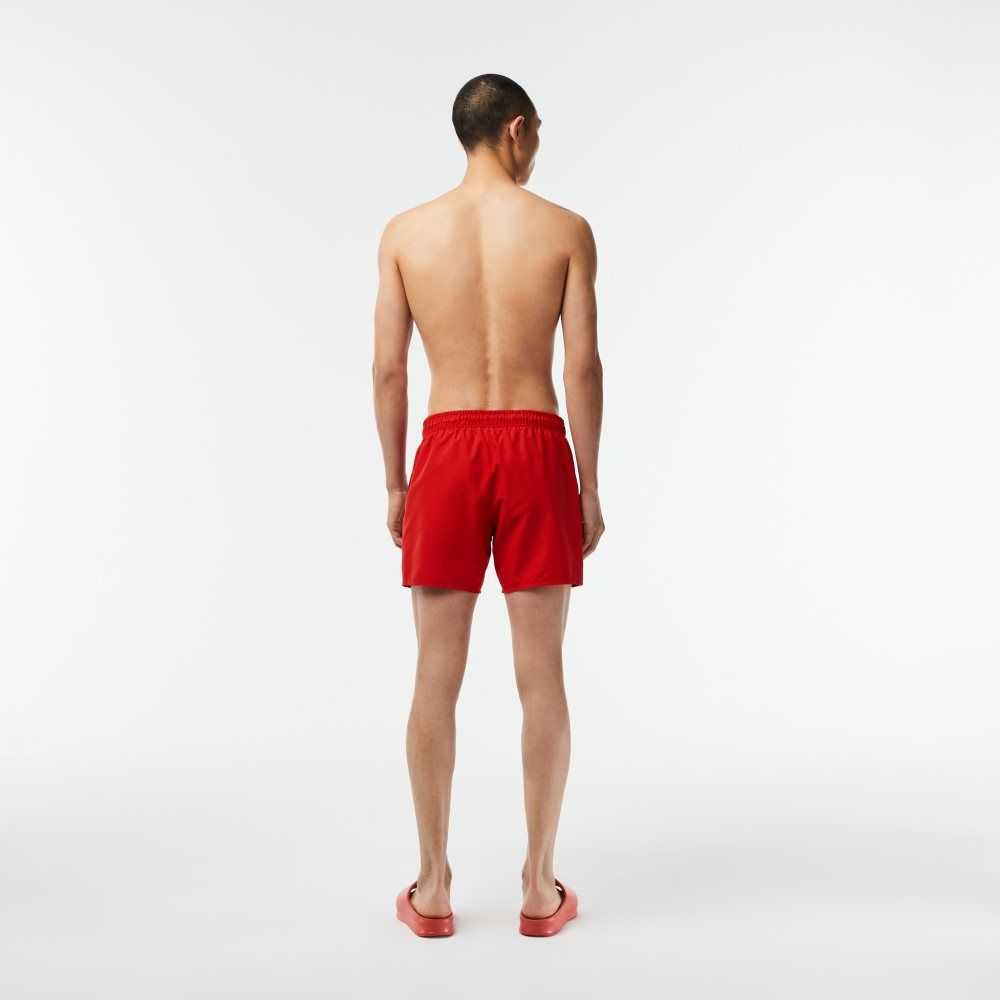 Lacoste Light Quick-Dry Swim Shorts Red / Green | VWL-258714