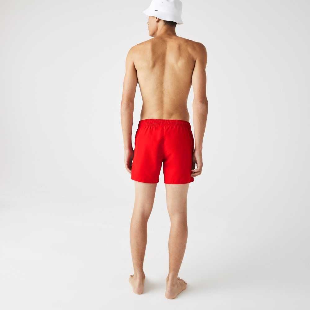 Lacoste Light Quick-Dry Swim Shorts Red / Navy Blue | YJM-984751