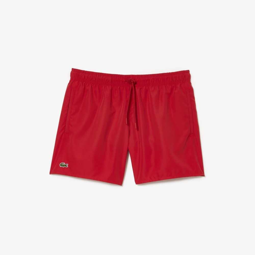 Lacoste Light Quick-Dry Swim Shorts Red / Navy Blue | YJM-984751