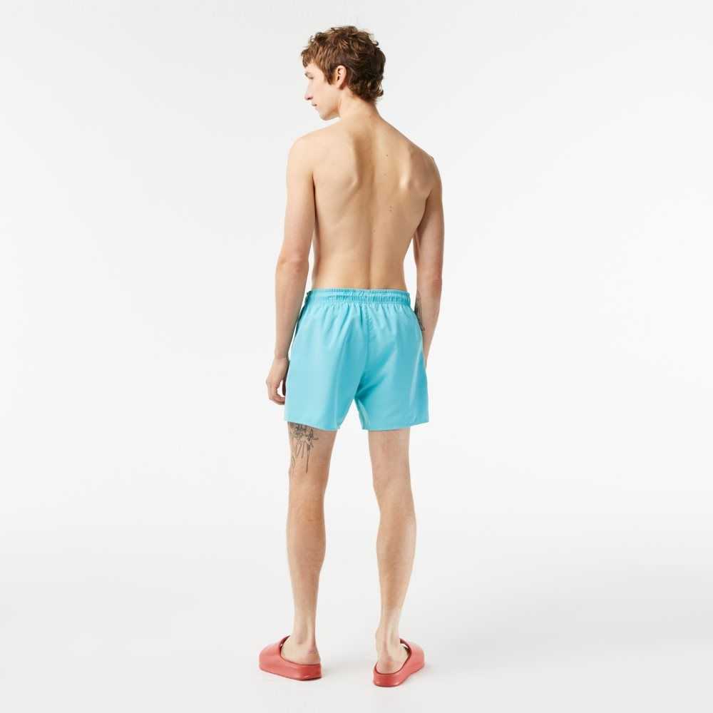 Lacoste Light Quick-Dry Swim Shorts Turquoise / Green | NPV-378024