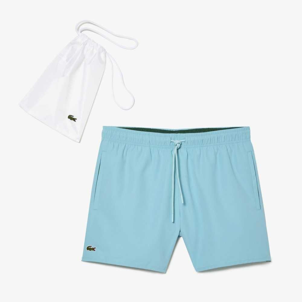 Lacoste Light Quick-Dry Swim Shorts Turquoise / Green | NPV-378024