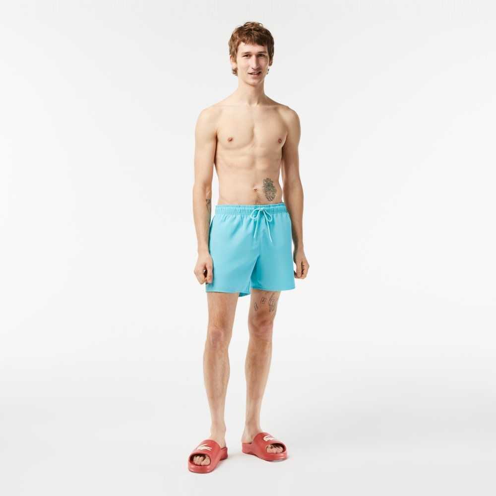 Lacoste Light Quick-Dry Swim Shorts Turquoise / Green | NPV-378024