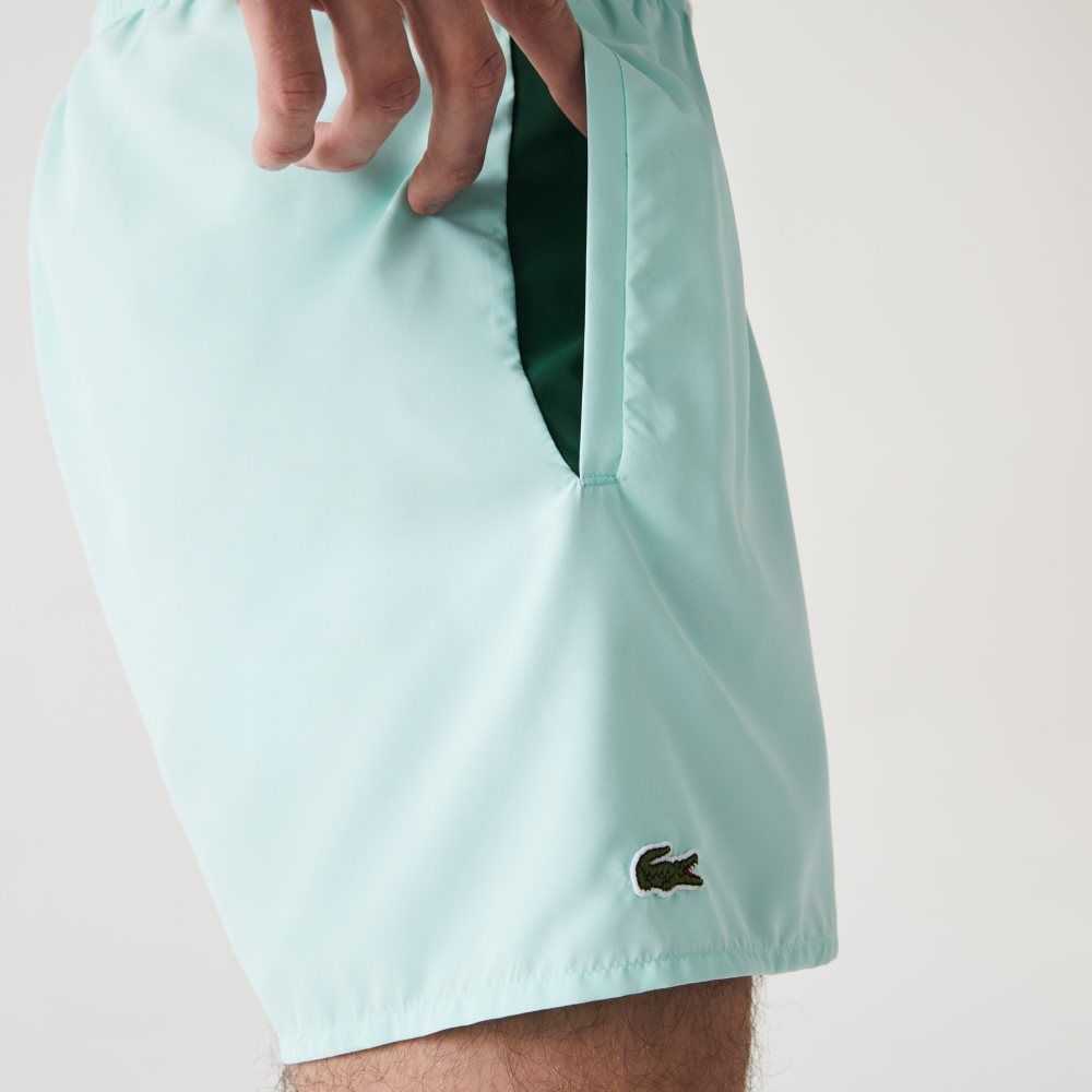 Lacoste Light Quick-Dry Swim Shorts Turquoise / Green | VGW-213854