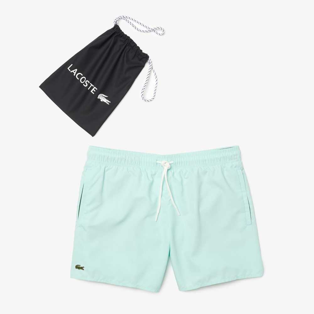 Lacoste Light Quick-Dry Swim Shorts Turquoise / Green | VGW-213854