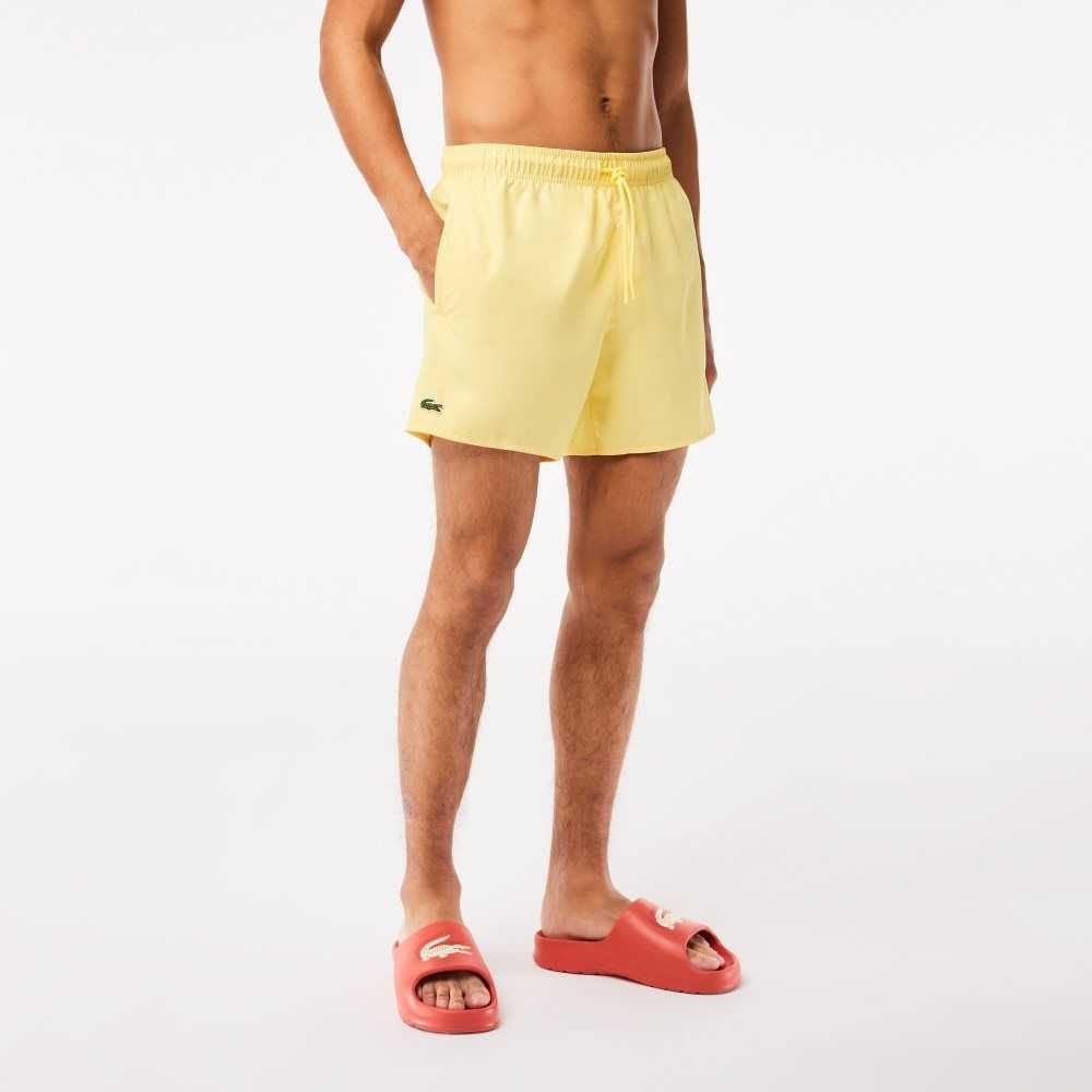 Lacoste Light Quick-Dry Swim Shorts Yellow / Green | ZUB-759083