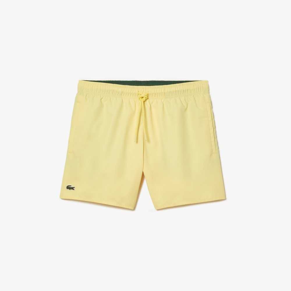 Lacoste Light Quick-Dry Swim Shorts Yellow / Green | ZUB-759083