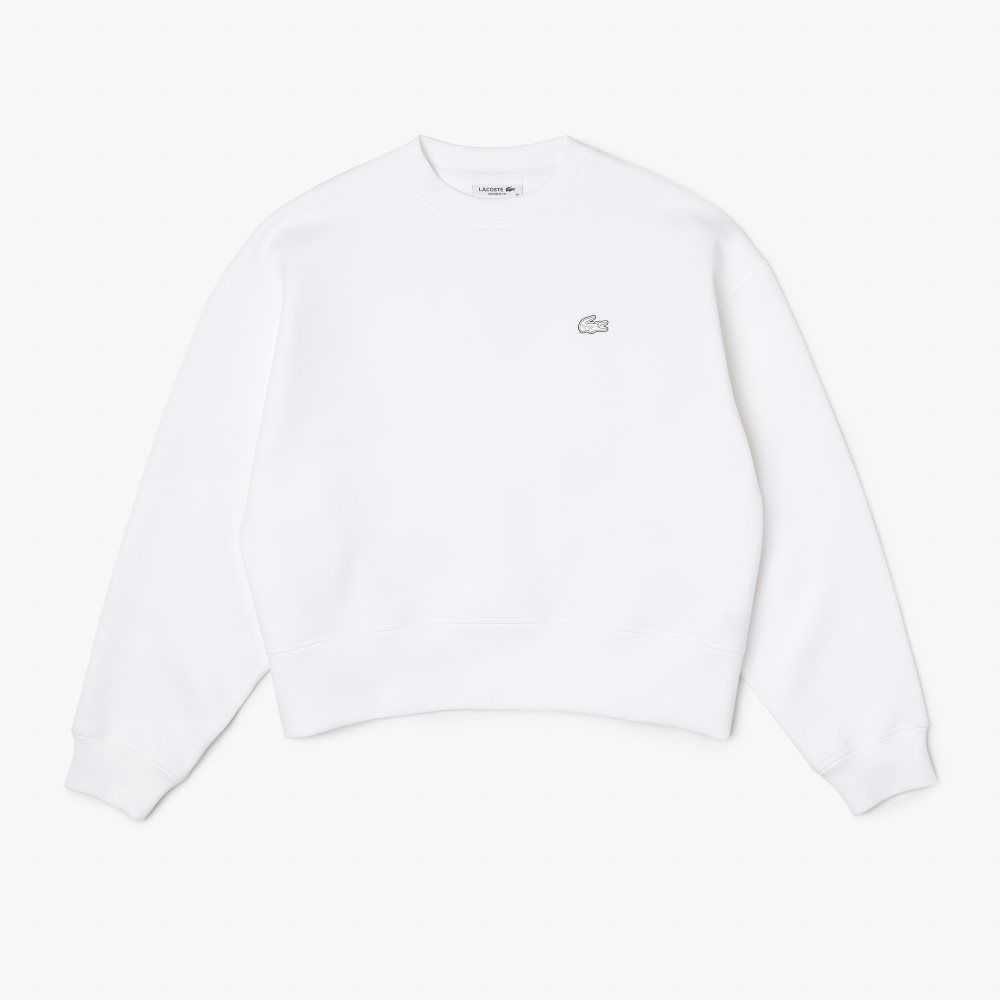 Lacoste Logo Back Sweatshirt White | NIT-814527