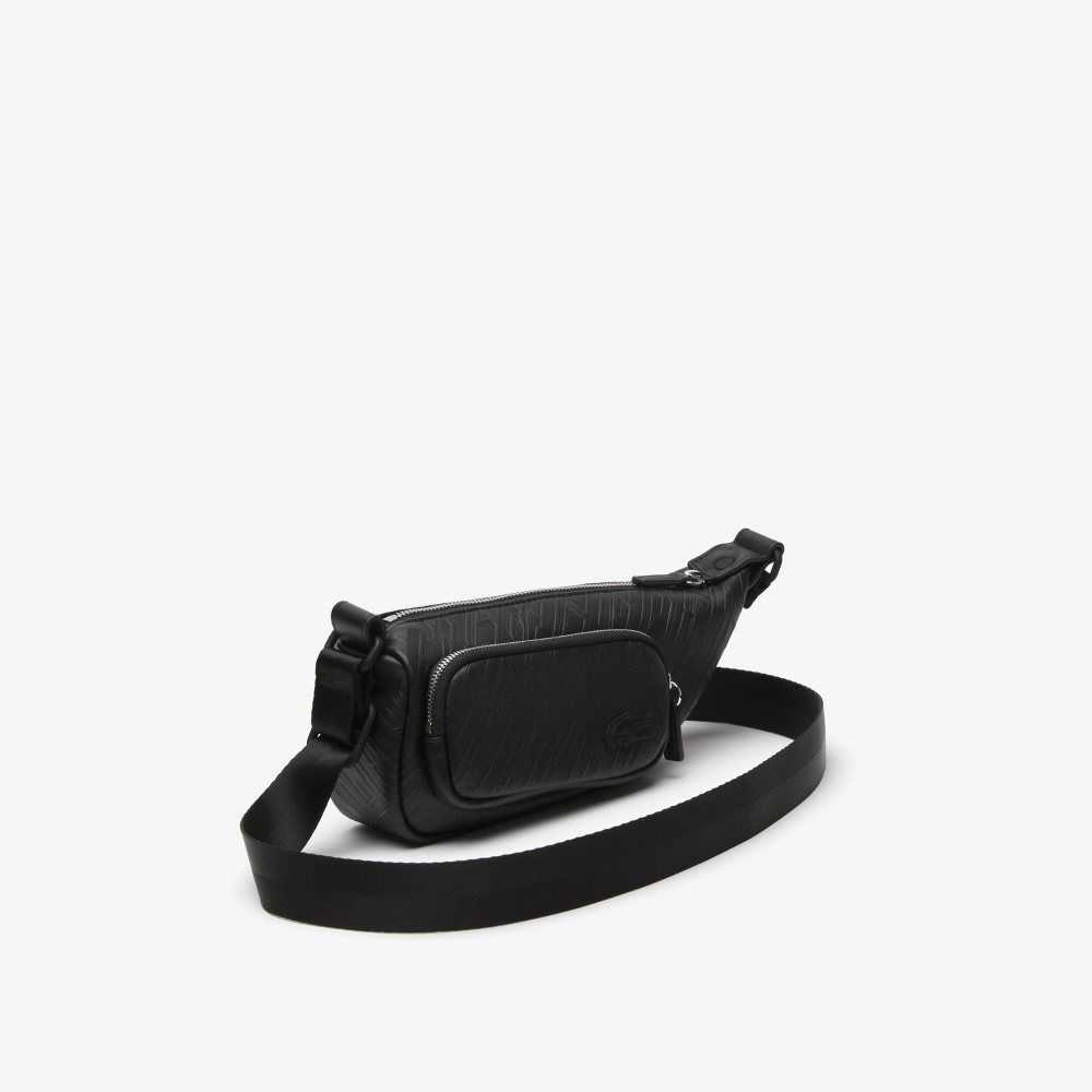 Lacoste Logo Print Shoulder Bag - Small Black | FJH-819250