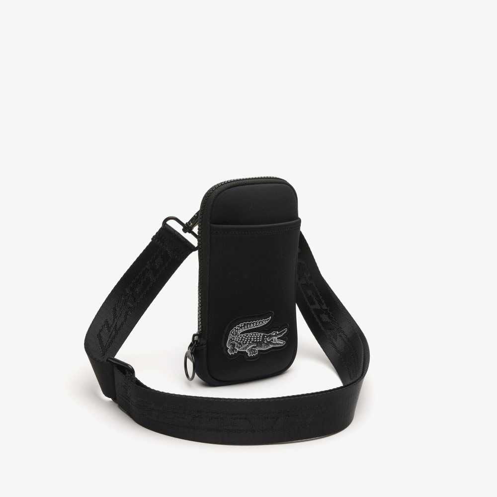 Lacoste Logo Strap Smartphone Holder Black | DSH-318027