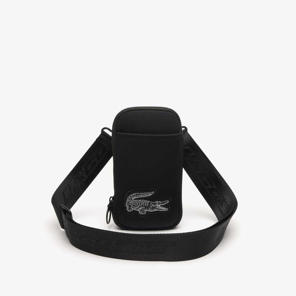 Lacoste Logo Strap Smartphone Holder Black | DSH-318027