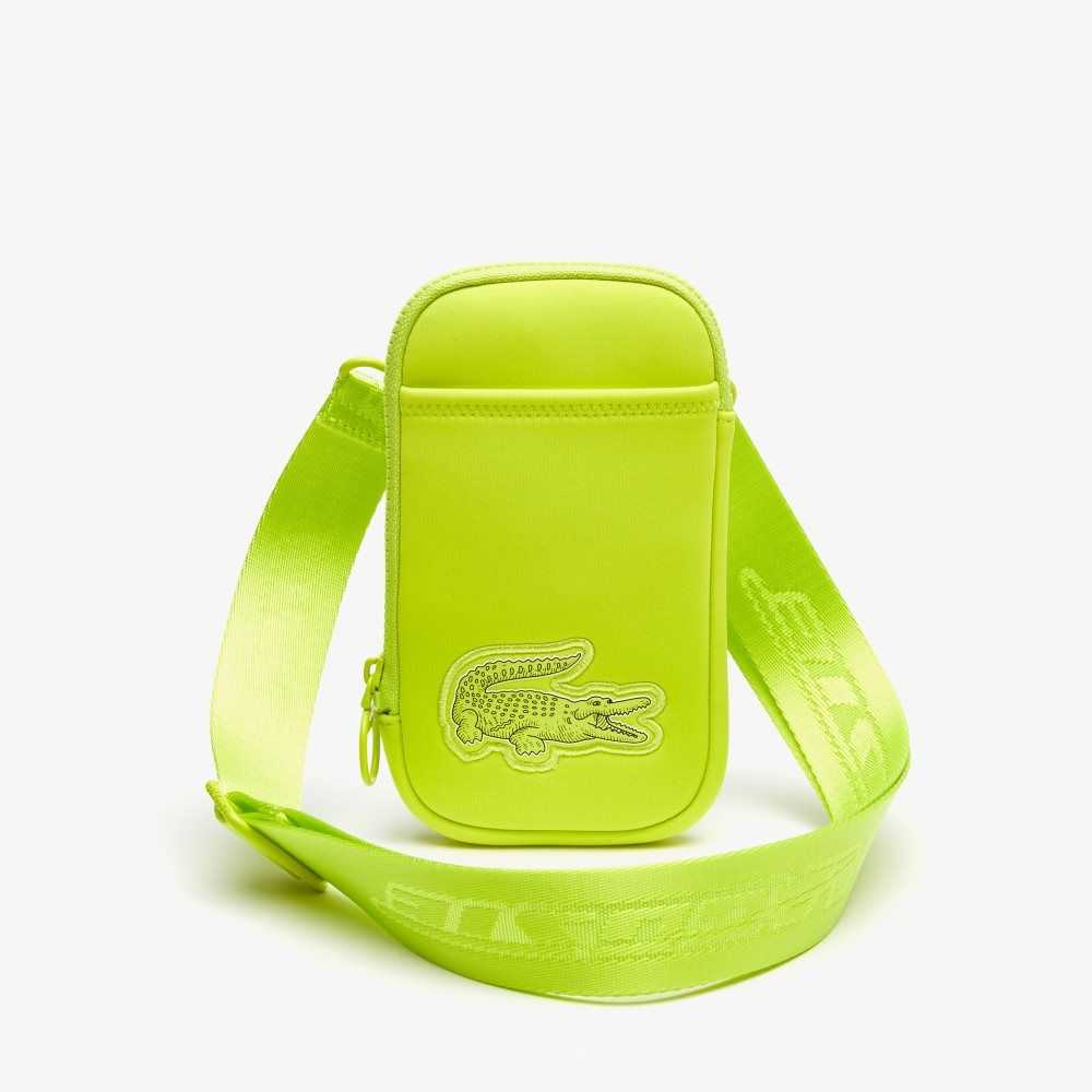 Lacoste Logo Strap Smartphone Holder Lime | CLQ-479583