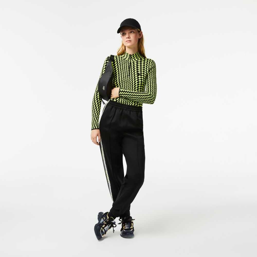 Lacoste Logo Stripe Track Pants Black | IQM-763489