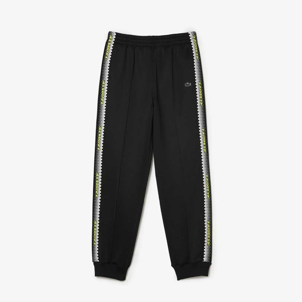 Lacoste Logo Stripe Track Pants Black | IQM-763489