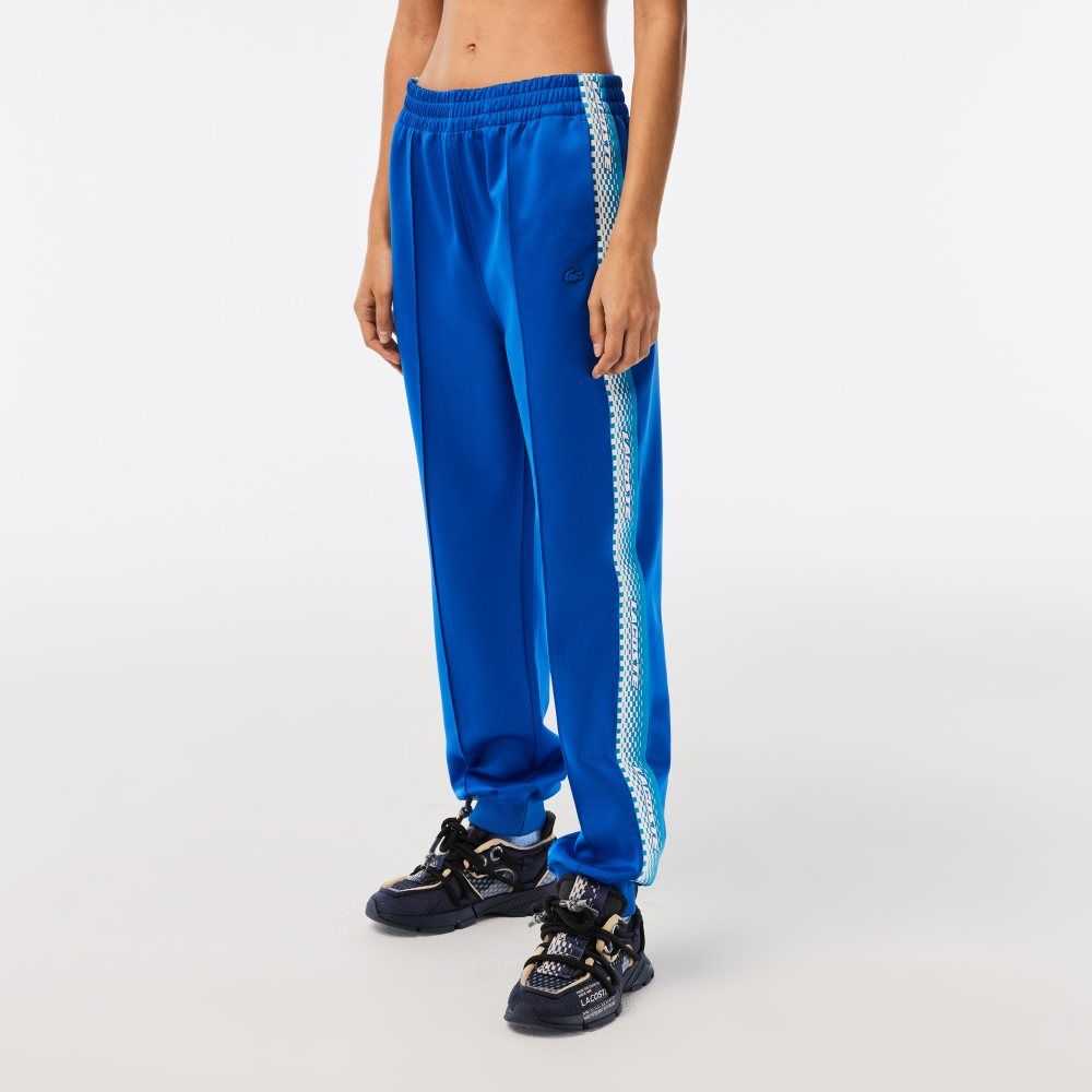 Lacoste Logo Stripe Track Pants Blue | DXH-260485