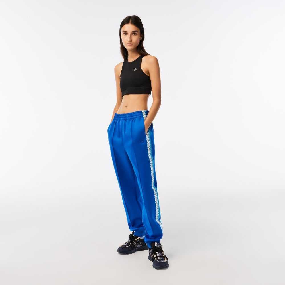 Lacoste Logo Stripe Track Pants Blue | DXH-260485