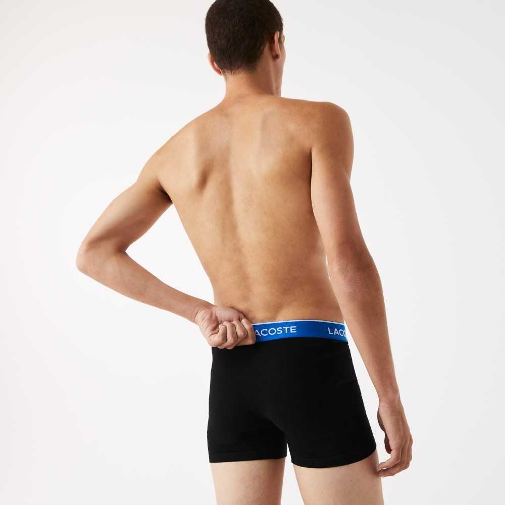 Lacoste Long Cotton Boxer Brief 3-Pack Black / Blue / Dark Grey | EPJ-948163