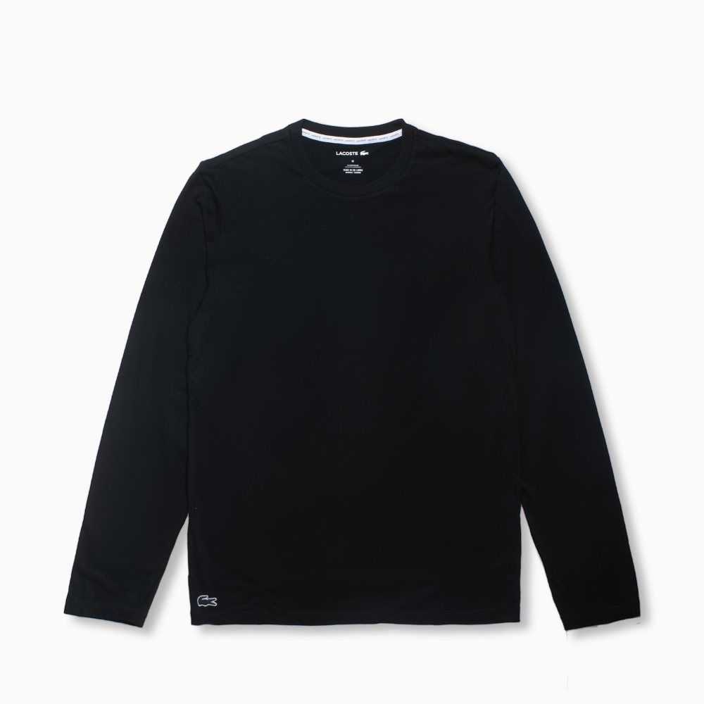 Lacoste Long Sleeve Lounge T-Shirt Black | FPU-514709