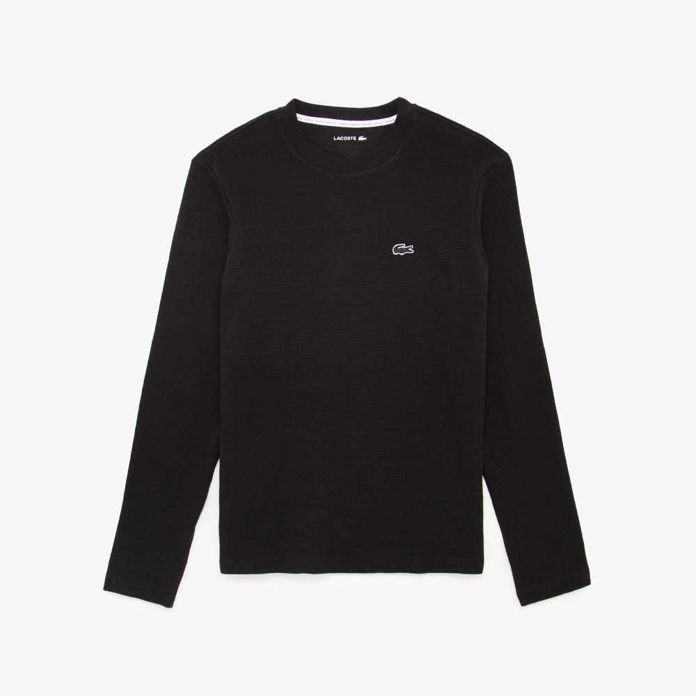 Lacoste Long Sleeve Lounge T-Shirt Black | YPO-745239