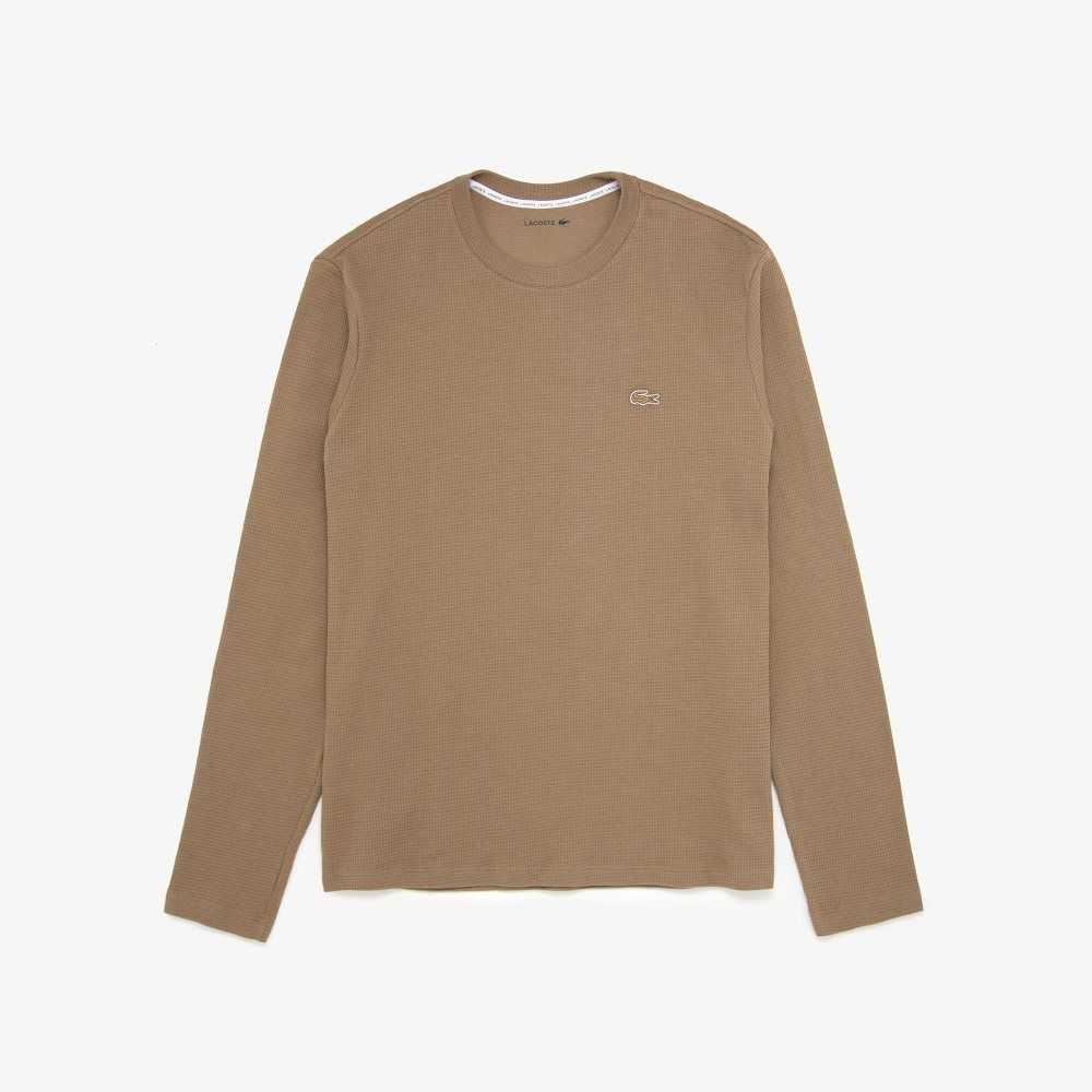 Lacoste Long Sleeve Lounge T-Shirt Light Brown | TPW-407928