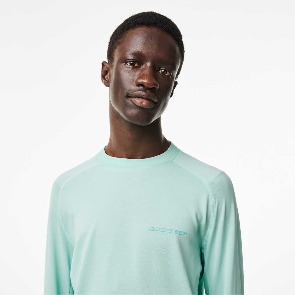 Lacoste Long Sleeve Organic Cotton Slim Fit T-Shirt Mint | QMB-175486