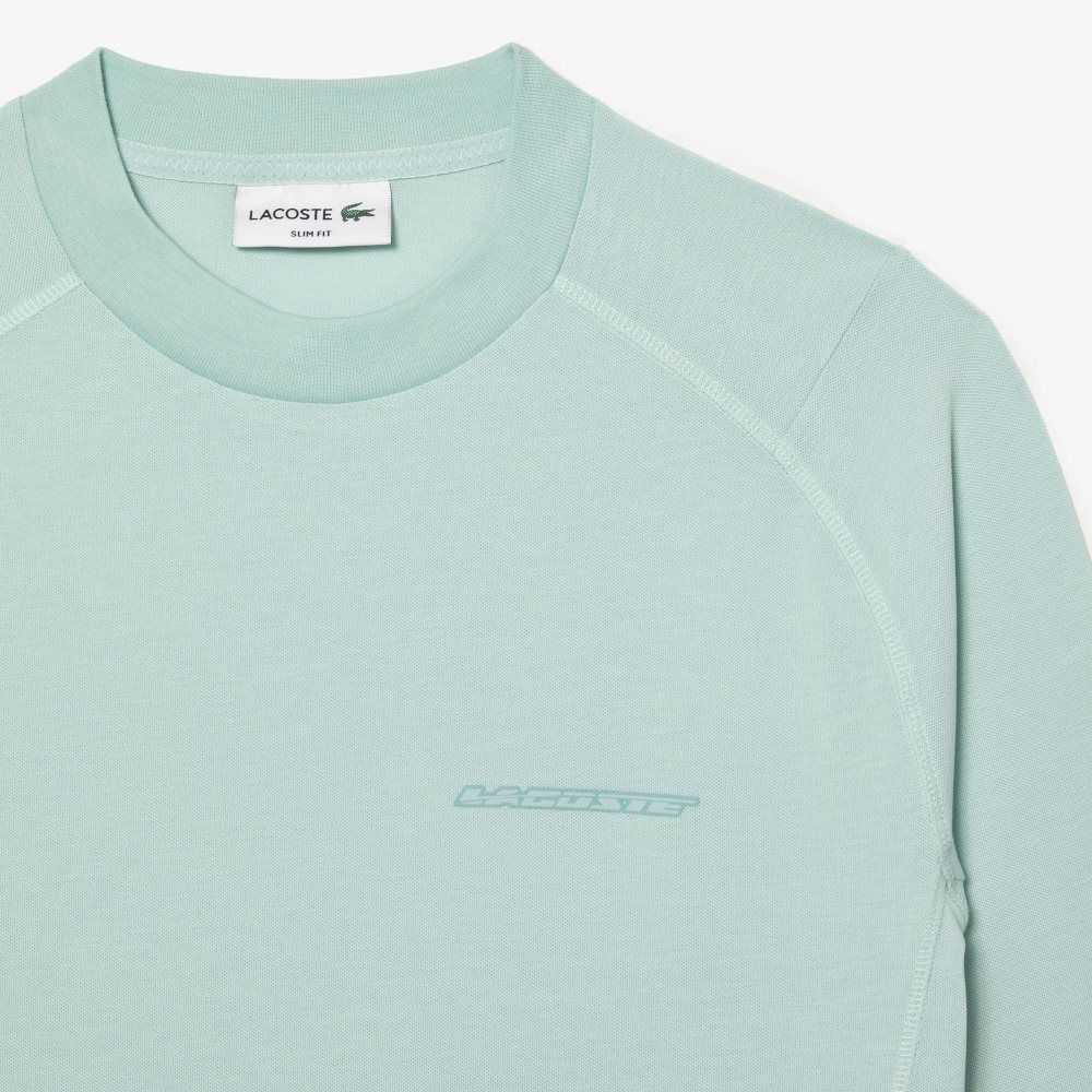 Lacoste Long Sleeve Organic Cotton Slim Fit T-Shirt Mint | QMB-175486