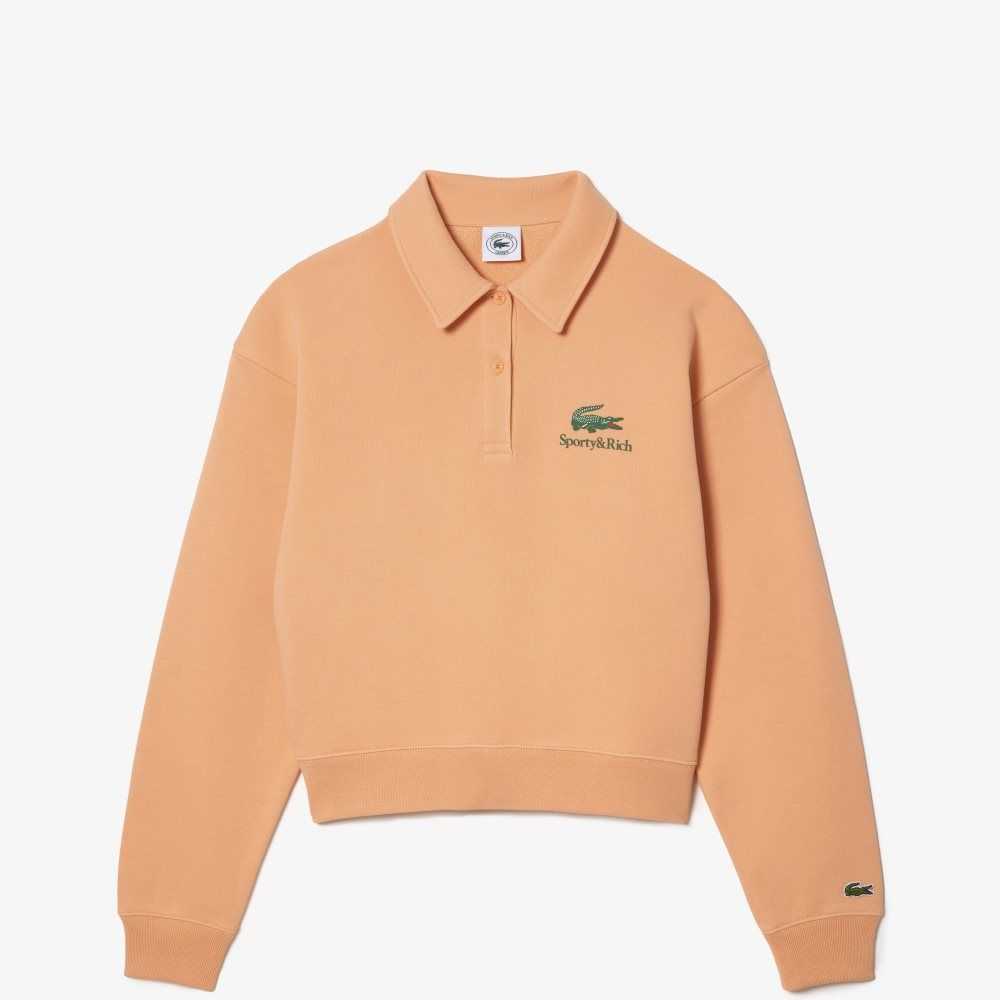 Lacoste Long Sleeve x Sporty & Rich Polo Light Orange | EJN-905168