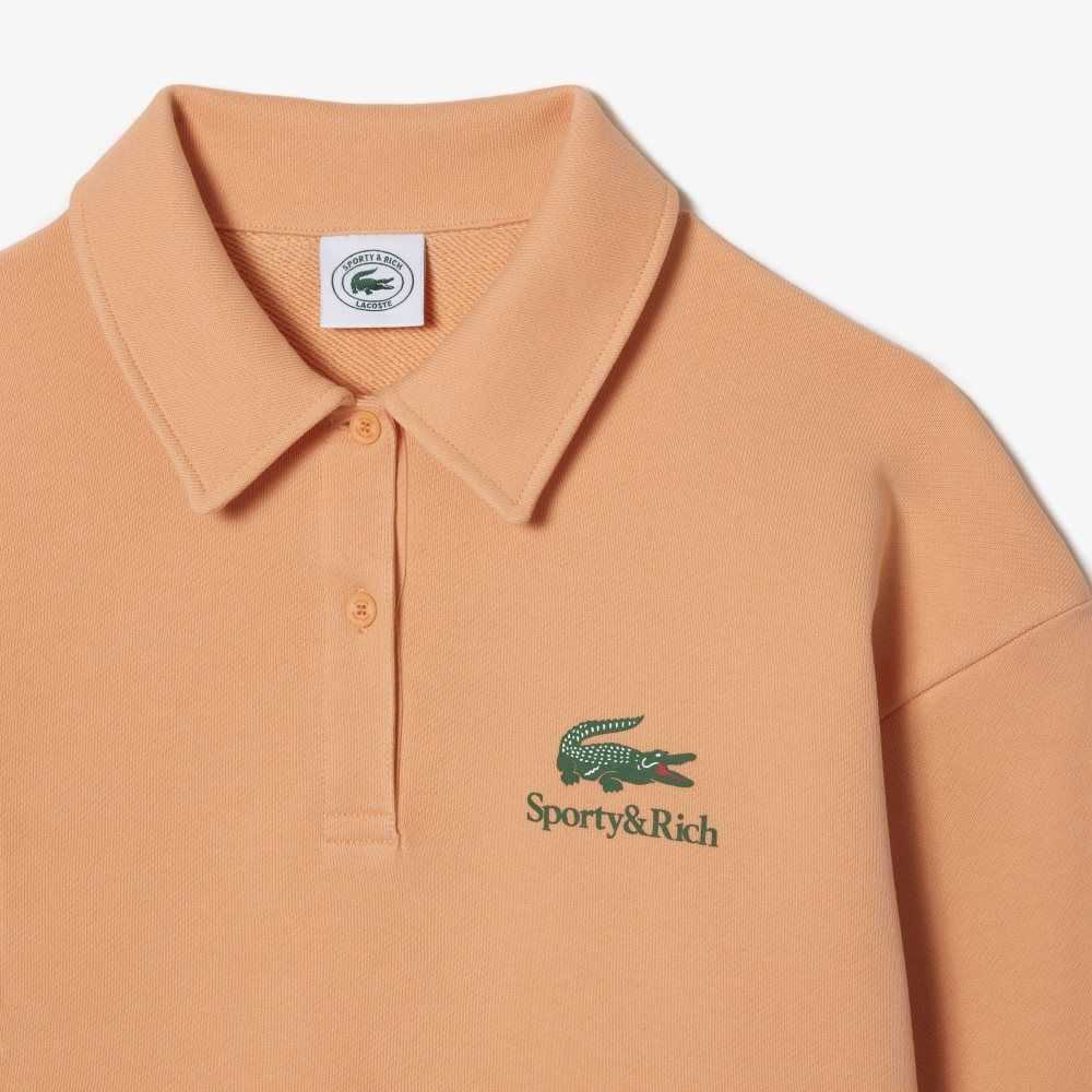 Lacoste Long Sleeve x Sporty & Rich Polo Light Orange | EJN-905168