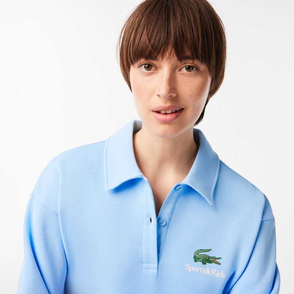 Lacoste Long Sleeve x Sporty & Rich Polo Blue | XHF-451630