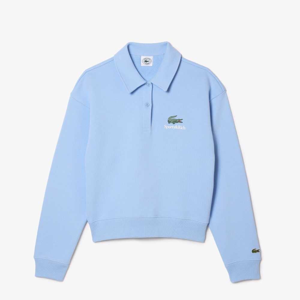 Lacoste Long Sleeve x Sporty & Rich Polo Blue | XHF-451630