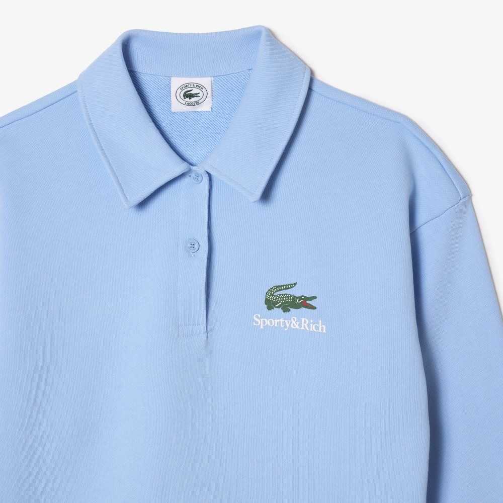 Lacoste Long Sleeve x Sporty & Rich Polo Blue | XHF-451630