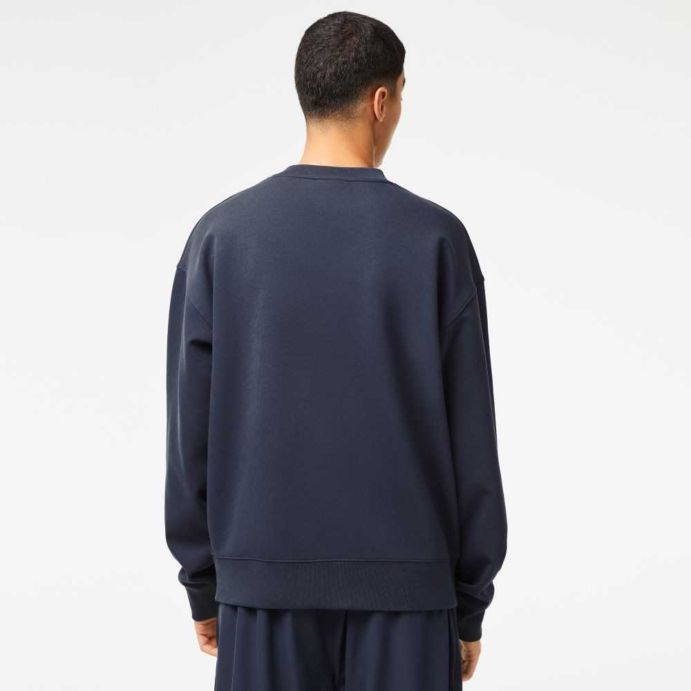 Lacoste Loose Fit Branded Sweatshirt Blue | XGK-632710