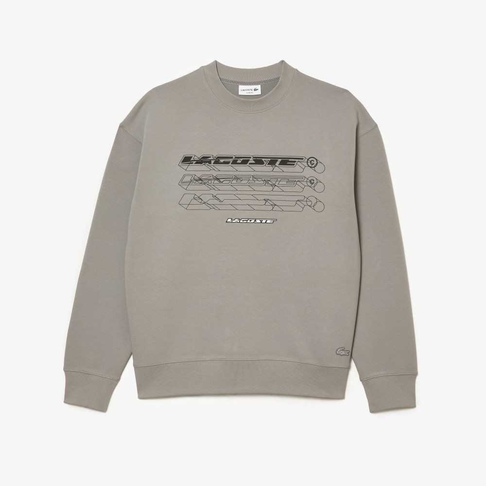 Lacoste Loose Fit Branded Sweatshirt Grey | MGX-369108