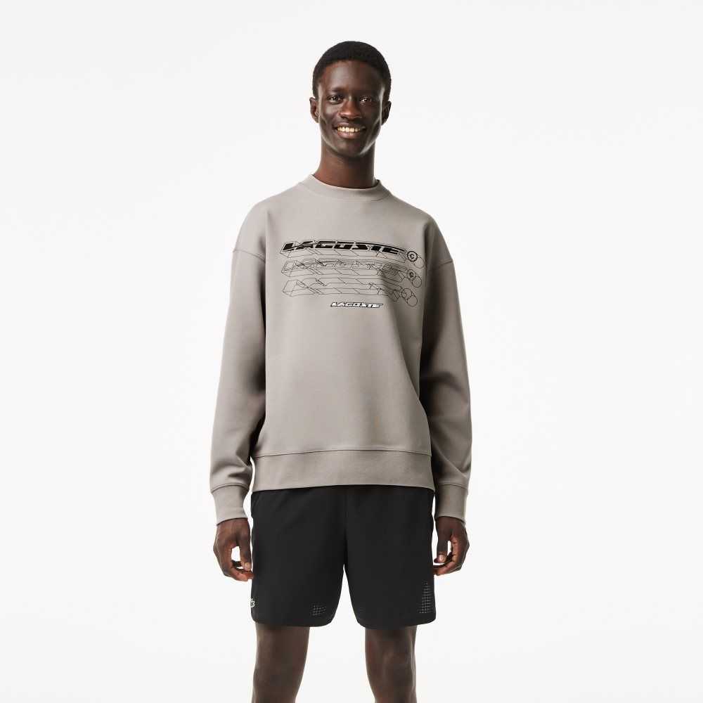 Lacoste Loose Fit Branded Sweatshirt Grey | MGX-369108