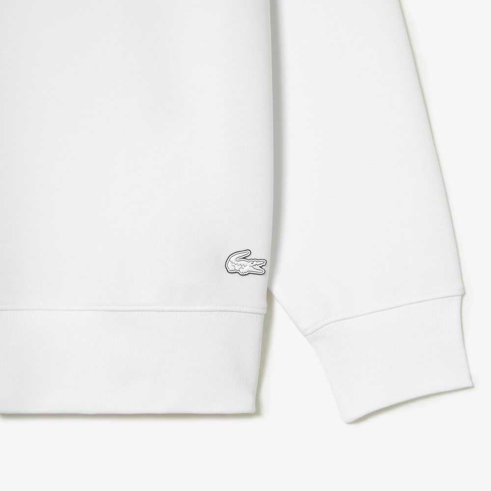 Lacoste Loose Fit Branded Sweatshirt White | ZJB-860214