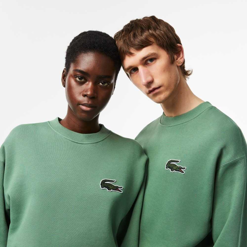 Lacoste Loose Fit Crocodile Badge Sweatshirt Khaki Green | GJS-195287