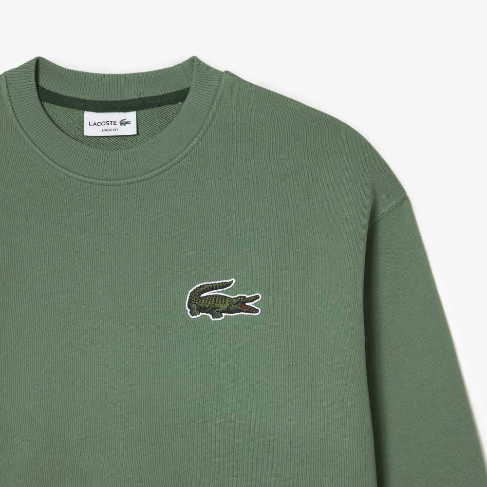 Lacoste Loose Fit Crocodile Badge Sweatshirt Khaki Green | GJS-195287