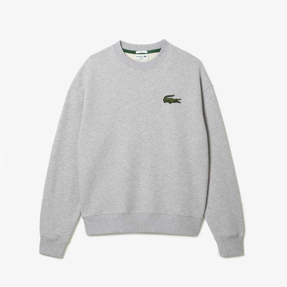 Lacoste Loose Fit Crocodile Badge Sweatshirt Grey Chine | LTD-304975