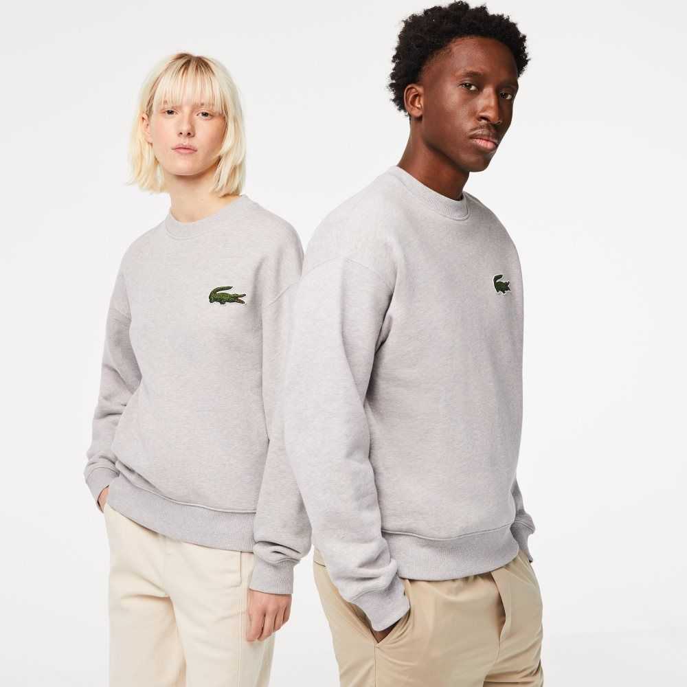 Lacoste Loose Fit Crocodile Badge Sweatshirt Grey Chine | LTD-304975