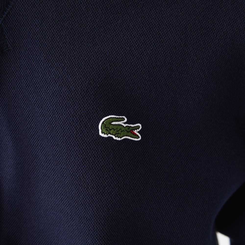 Lacoste Loose Fit Hooded Cotton Blend Sweatshirt Navy Blue | APD-538410