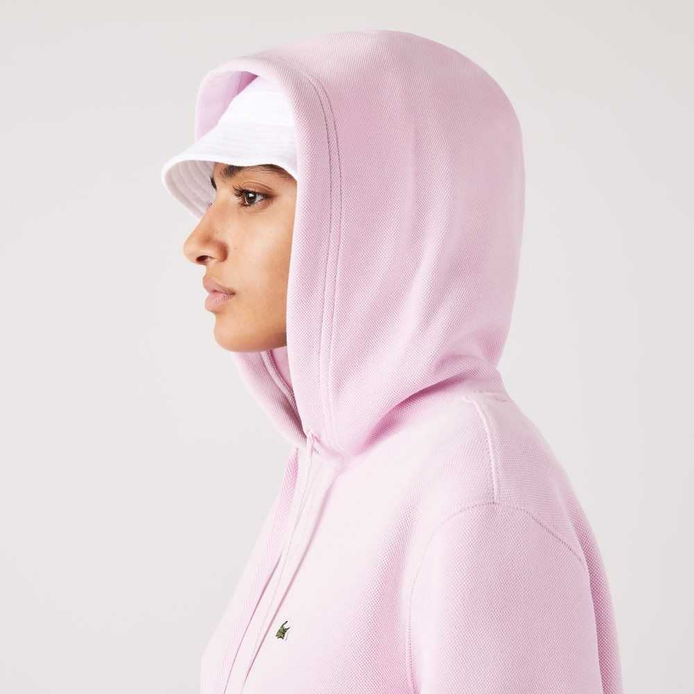 Lacoste Loose Fit Hooded Cotton Blend Sweatshirt Pink | FNO-503817