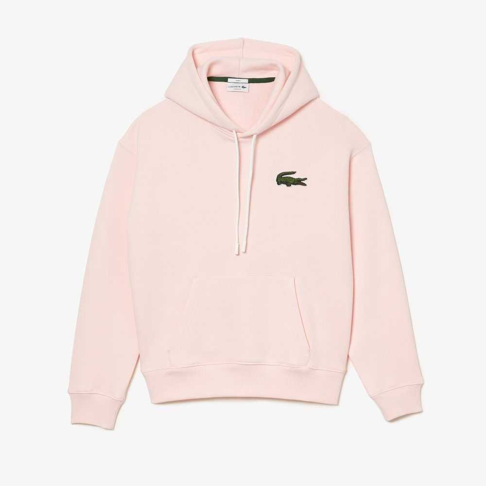 Lacoste Loose Fit Hooded Organic Cotton Sweatshirt Light Pink | HVY-764321