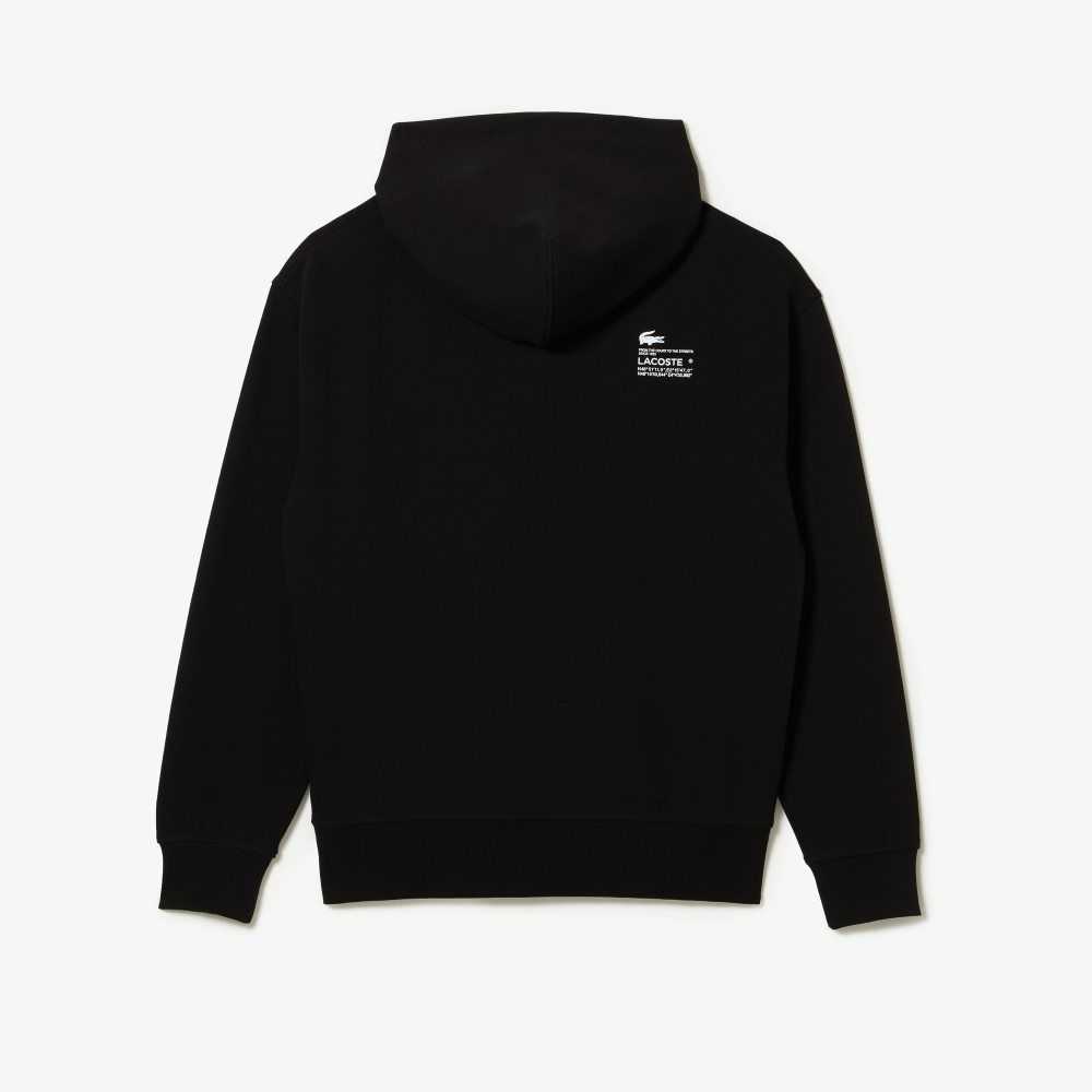 Lacoste Loose Fit Hooded Sweatshirt Black | CPF-058714