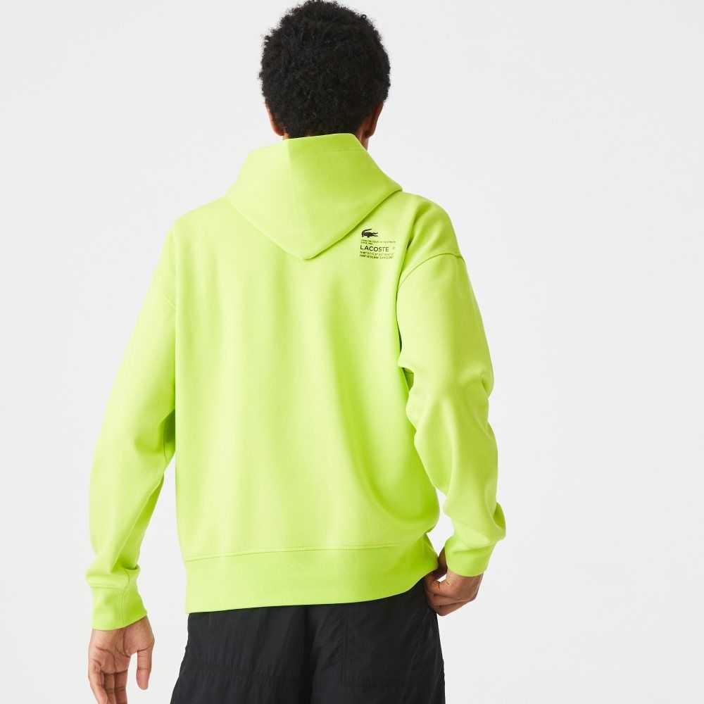 Lacoste Loose Fit Hooded Sweatshirt Yellow | KXQ-895034