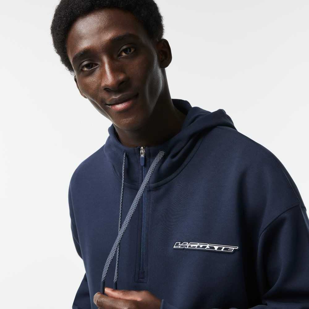 Lacoste Loose Fit Hoodie Blue | KDN-365014