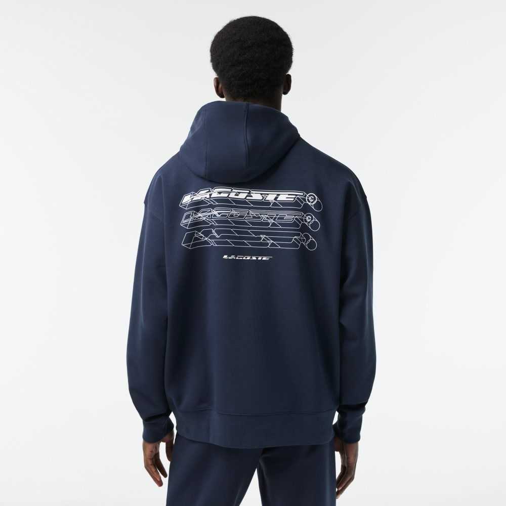 Lacoste Loose Fit Hoodie Blue | KDN-365014