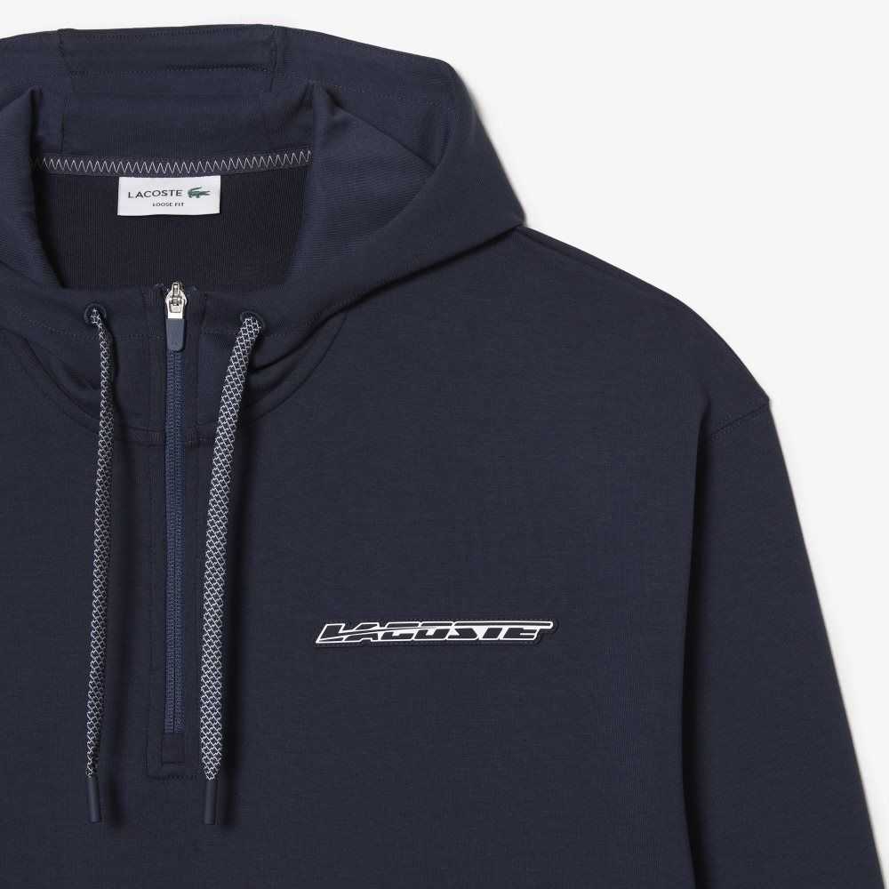 Lacoste Loose Fit Hoodie Blue | KDN-365014