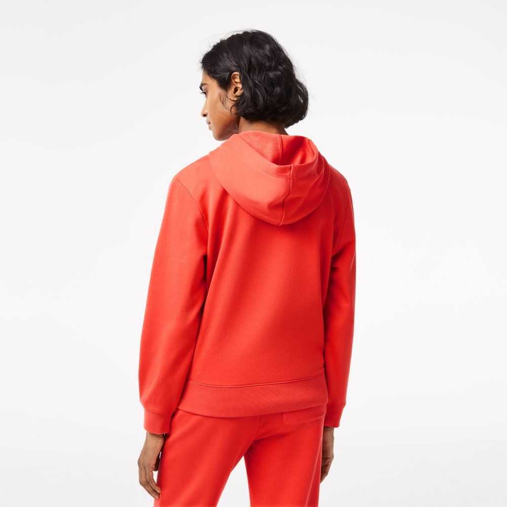 Lacoste Loose Fit Hoodie with Contrast Branding Orange | EIU-521039