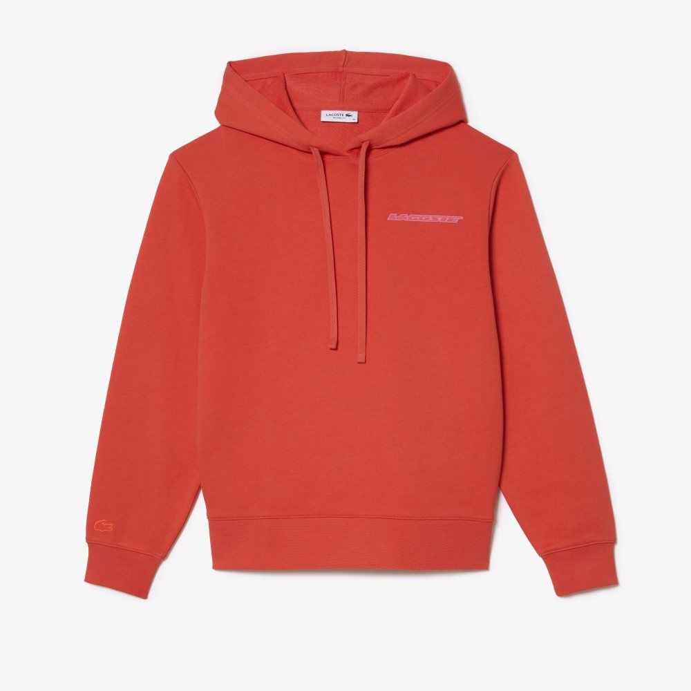 Lacoste Loose Fit Hoodie with Contrast Branding Orange | EIU-521039