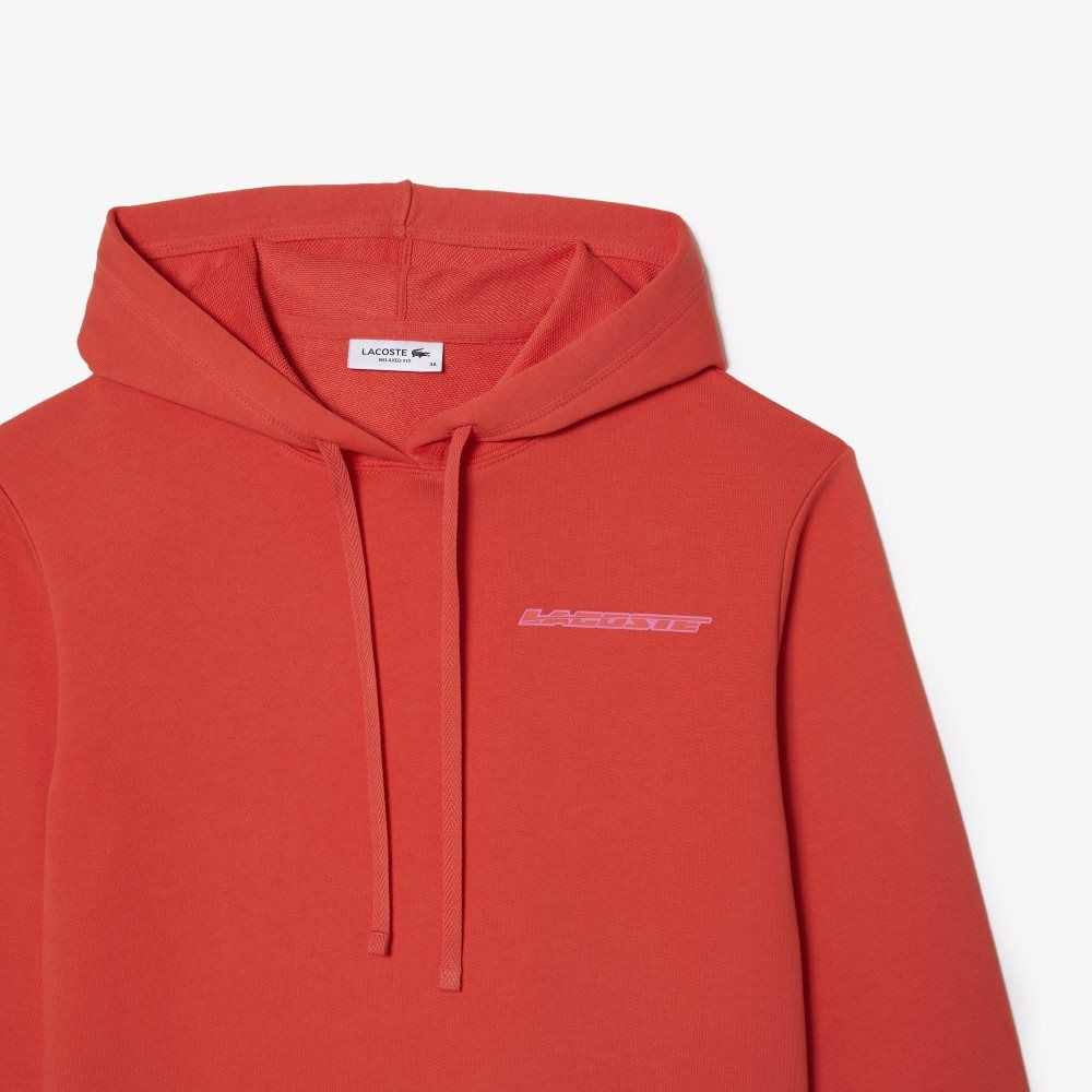 Lacoste Loose Fit Hoodie with Contrast Branding Orange | EIU-521039